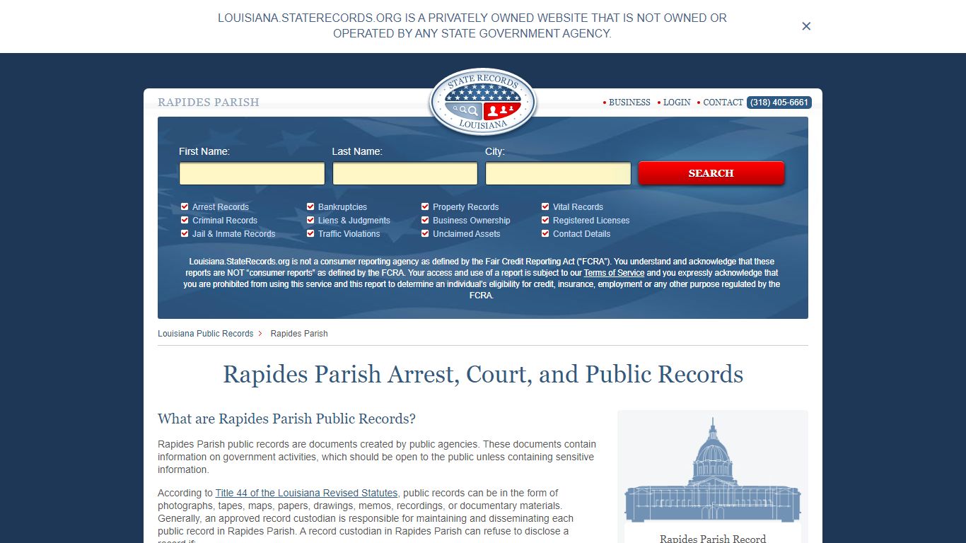 Rapides Louisiana State Records | StateRecords.org